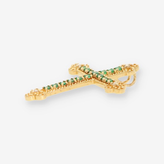 Colgante oro esmeralda y brillantes