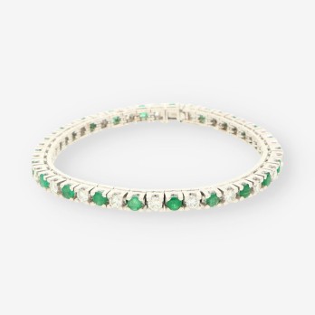 Pulsera platino esmeralda y bri