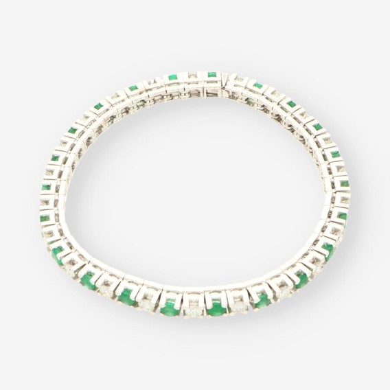 Pulsera platino esmeralda y bri
