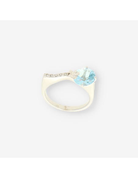 Anillo oro bl. topacio TOUS