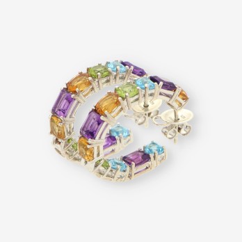 Pendientes argolla plata p. color SUAREZ