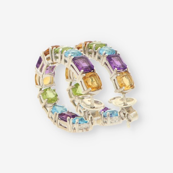 Pendientes argolla plata p. color SUAREZ