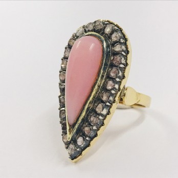 Anillo vintage en oro 18kt con diamantes 2