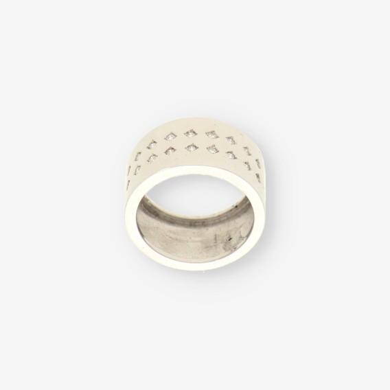 Anillo oro blanco y bri
