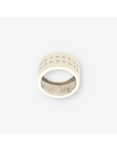 Anillo oro blanco y bri