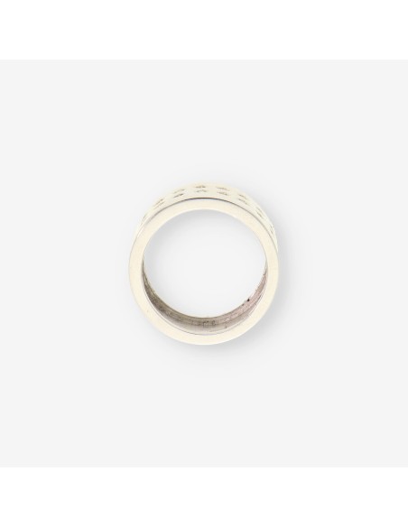 Anillo oro blanco y bri