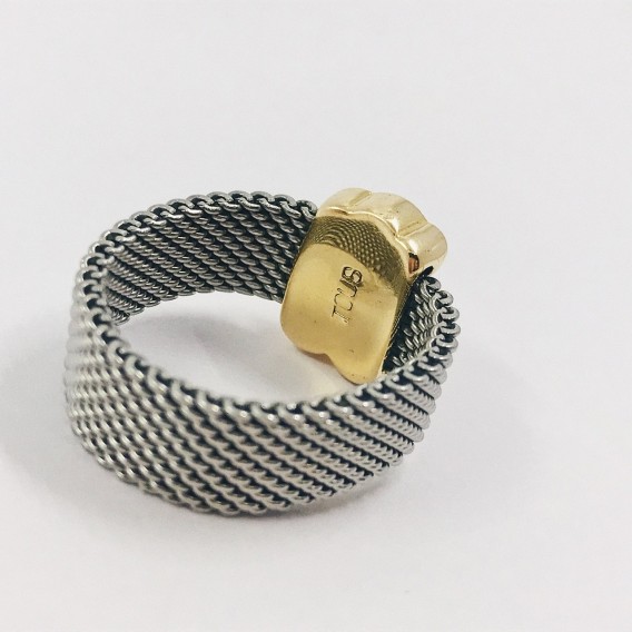 Anillo Tous en acero y oro 18kt