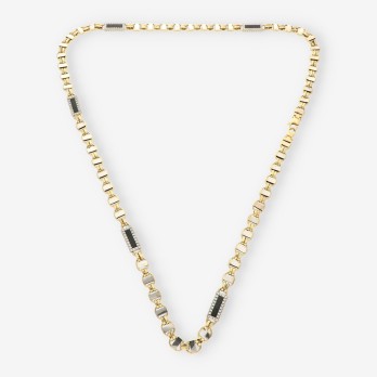 Cadena oro bl./ama. y p. onix