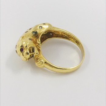 Anillo puma en oro 18kt.