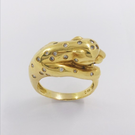 Anillo puma en oro 18kt.