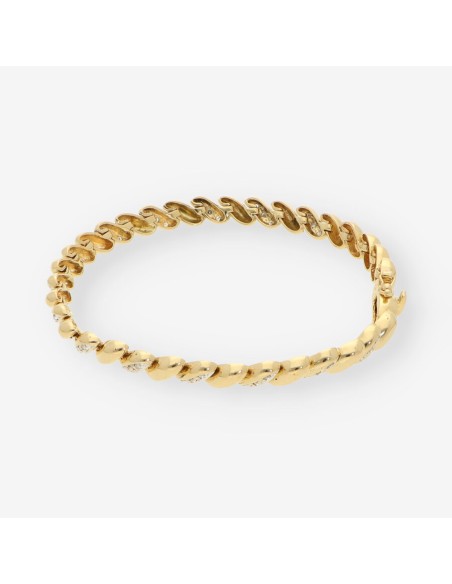 Pulsera oro bl.,oro ama y brillantes