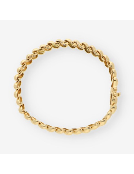 Pulsera oro bl.,oro ama y brillantes