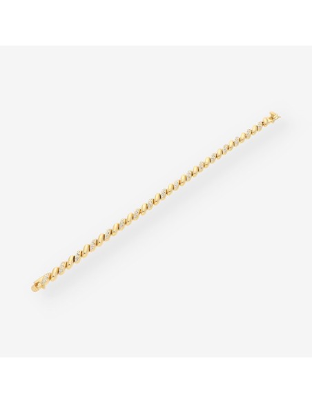 Pulsera oro bl.,oro ama y brillantes