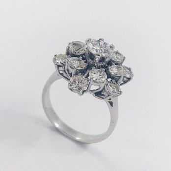 Anillo en oro blanco 18kt con brillantes 2