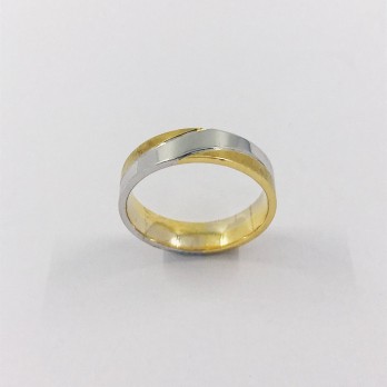 Anillo bicolor en oro 18kt 2