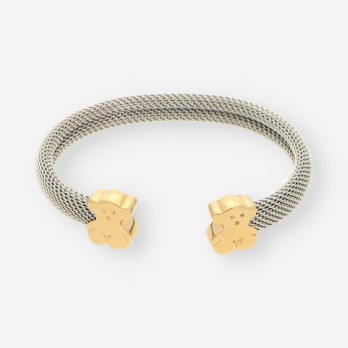 Esclava acero y oro oso TOUS