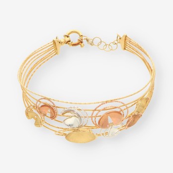 Pulsera oro blanco, amarillo y rosa 2