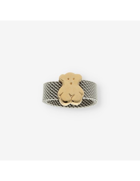 Anillo acero/oro Tous oso