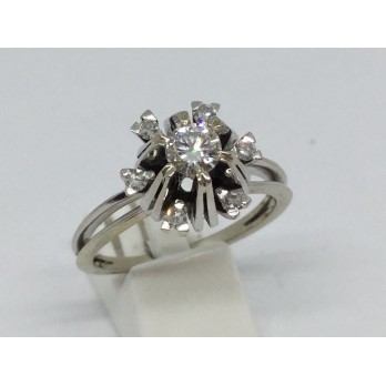 Sortija de oro blanco y brillantes para compromiso