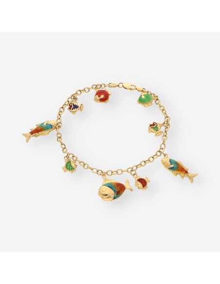 Pulsera peces oro