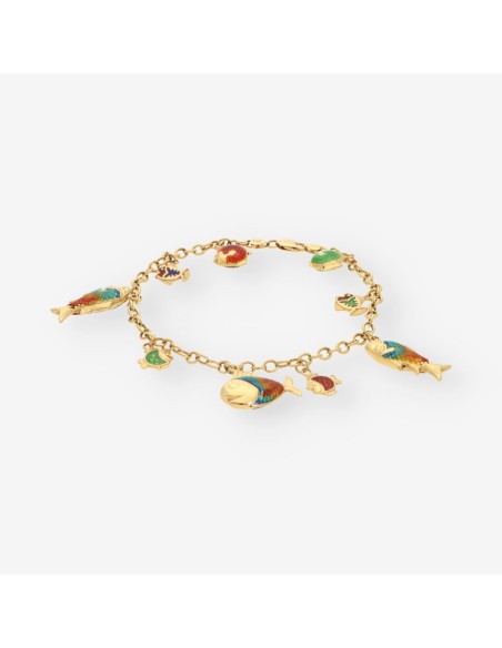 Pulsera peces oro