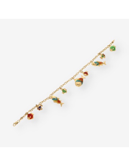 Pulsera peces oro