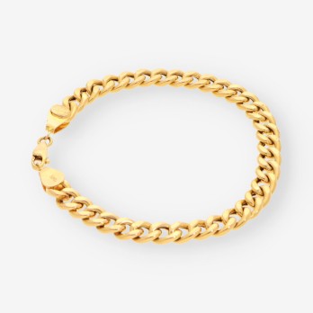 Pulsera hueca barbada oro