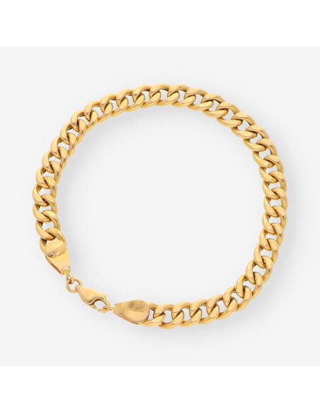 Pulsera hueca barbada oro