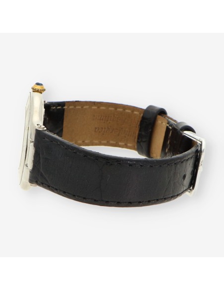 Reloj acero CARTIER correa cuero