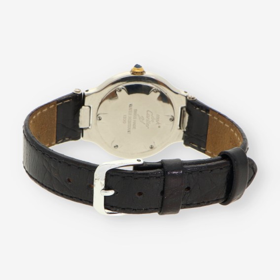 Reloj acero CARTIER correa cuero