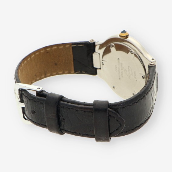 Reloj acero CARTIER correa cuero