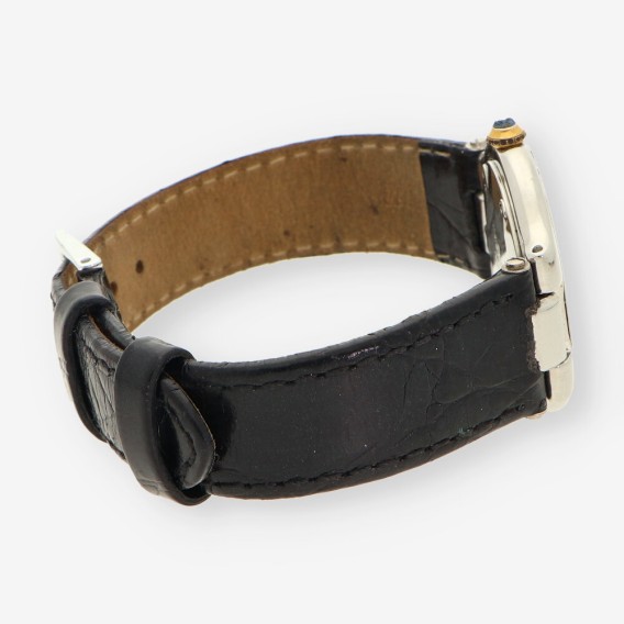 Reloj acero CARTIER correa cuero