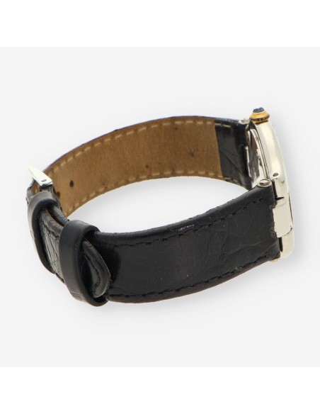 Reloj acero CARTIER correa cuero