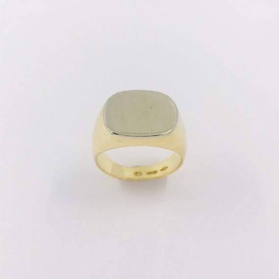 Anillo sello rectangular en oro 18kt