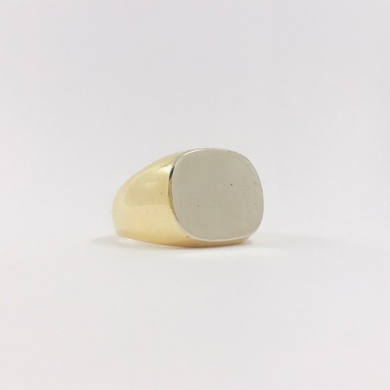 Anillo sello rectangular en oro 18kt