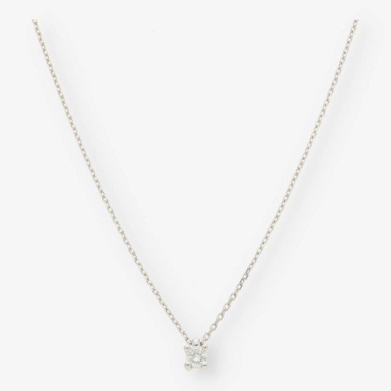 Colgante en oro blanco 18kt con brillante NUEVO