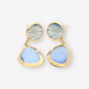 Pendientes oro piedra azul