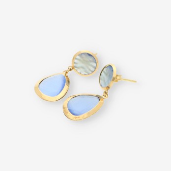 Pendientes oro piedra azul 2