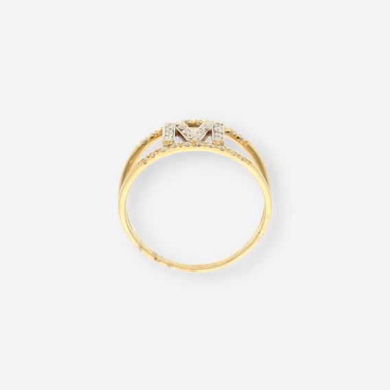 Anillo M oro y brillantes