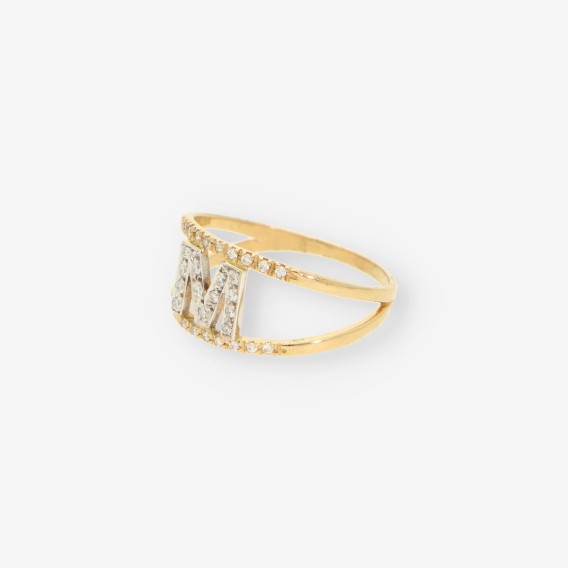 Anillo M oro y brillantes