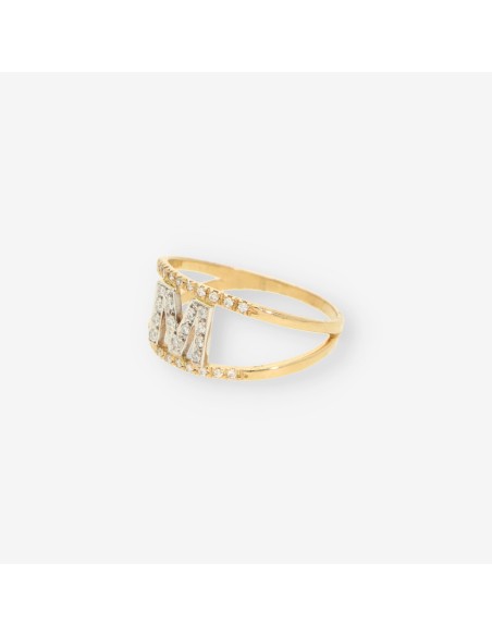 Anillo M oro y brillantes