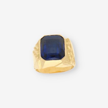 Anillo oro p. azul