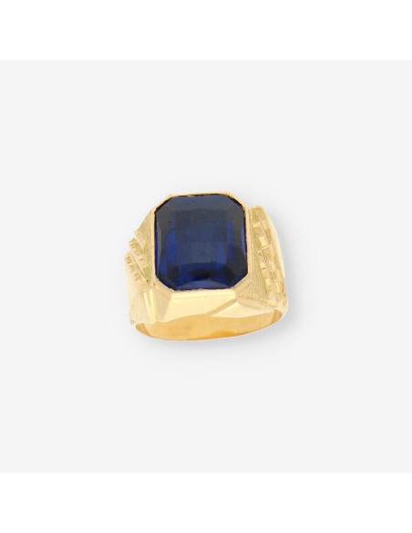 Anillo oro p. azul