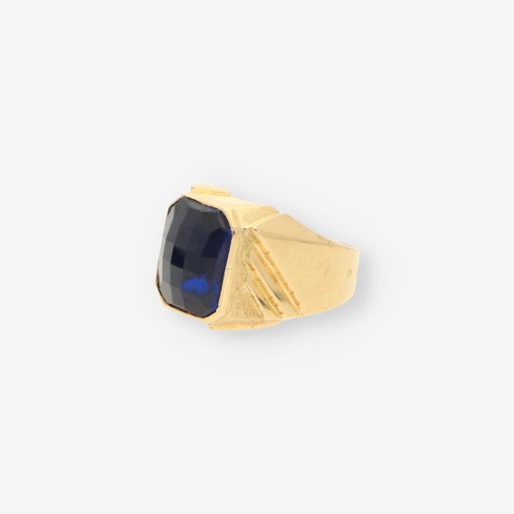 Anillo oro p. azul