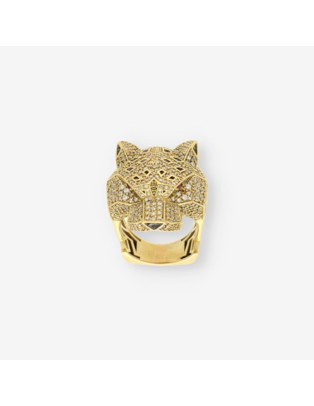 Anillo pantera oro