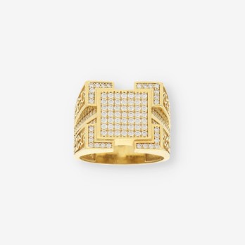 Anillo oro y circonitas