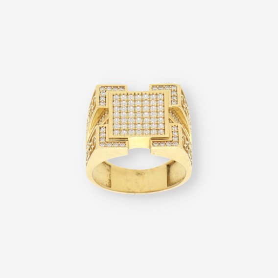 Anillo oro y circonitas