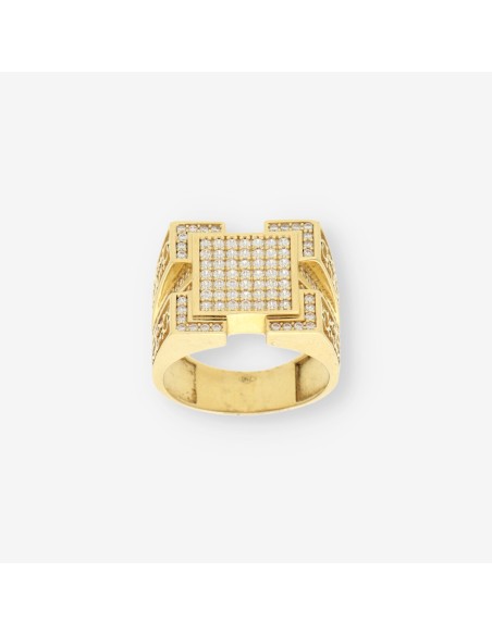 Anillo oro y circonitas