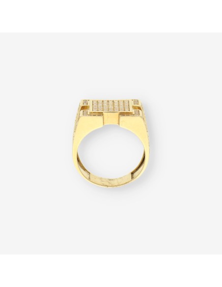 Anillo oro y circonitas