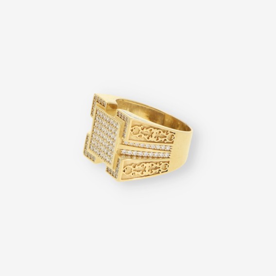 Anillo oro y circonitas
